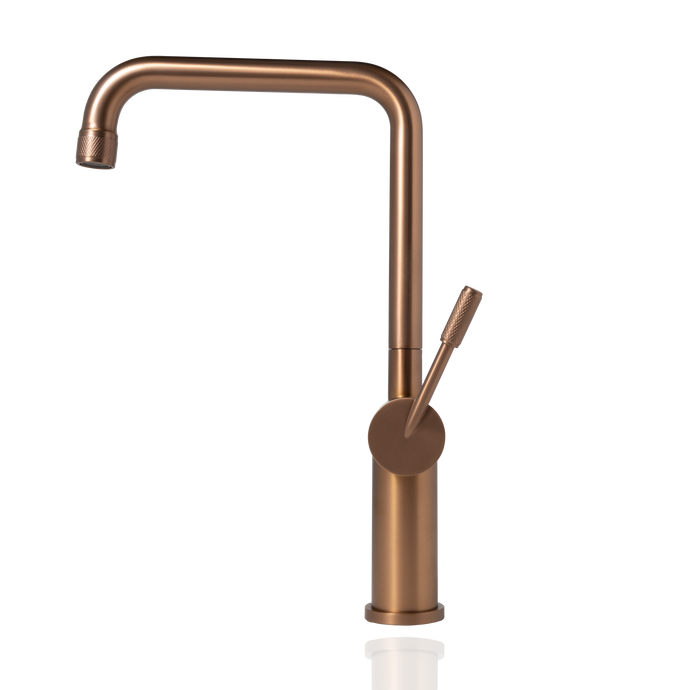 Thumbnail photo of Titan Model 1 PVD Kitchen mixer tap in Aged Brass
