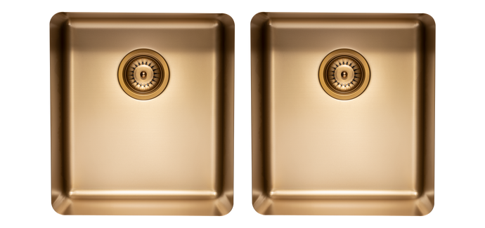 Medium and Medium Bowl sink in Brass TTBR4040