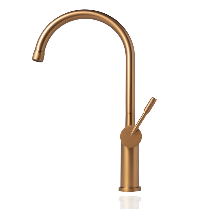 Thumbnail image of Titan Model 2 PVD kitchen mixer tap in Brass